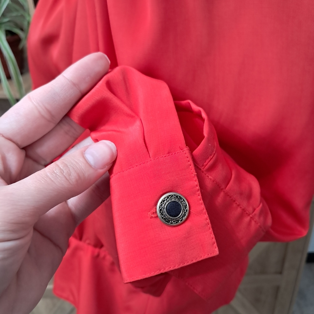 Elegant Red Women's Blouse - Picture 10 of 13